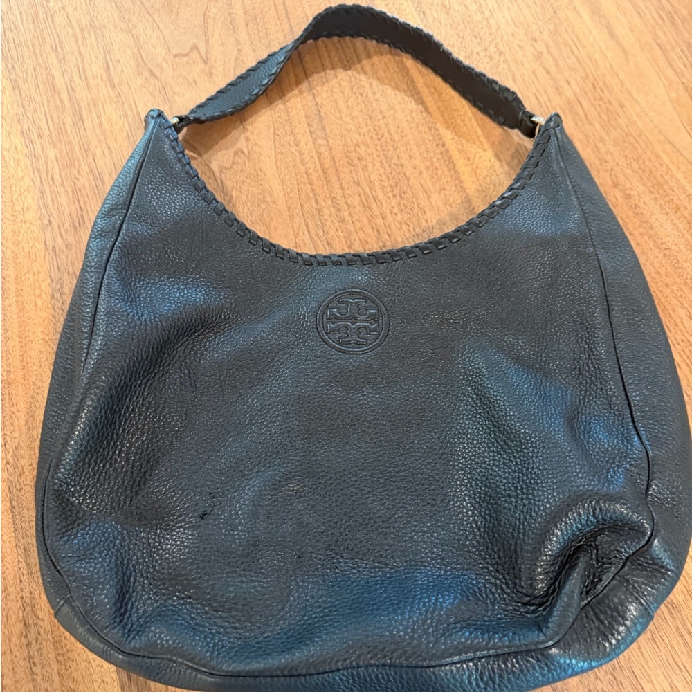 Tory Burch Black Leather Hobo Bag
